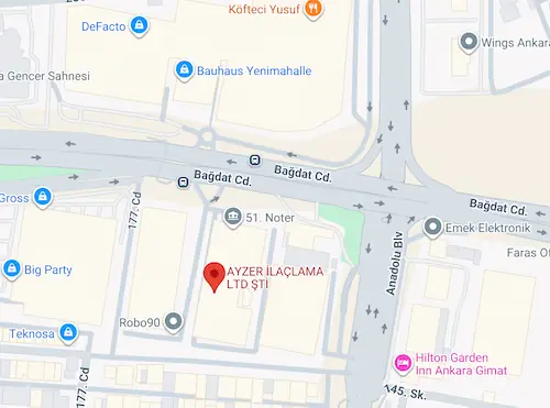 Ayzer İlaçlama lokasyon haritası